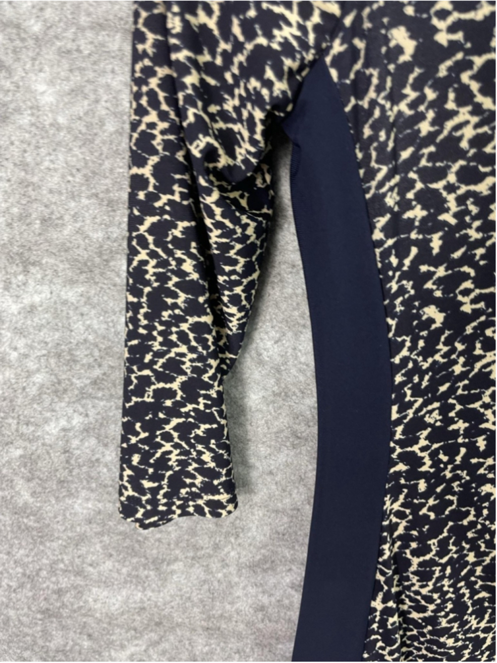 Lauren Ralph Lauren Dress Womens 6 Blue Animal Print 3/4 Sleeve Ruched Sheath - Picture 4 of 11